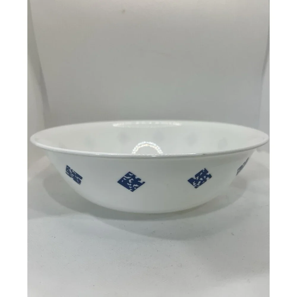 corelle serving bowl white blue deep 8
